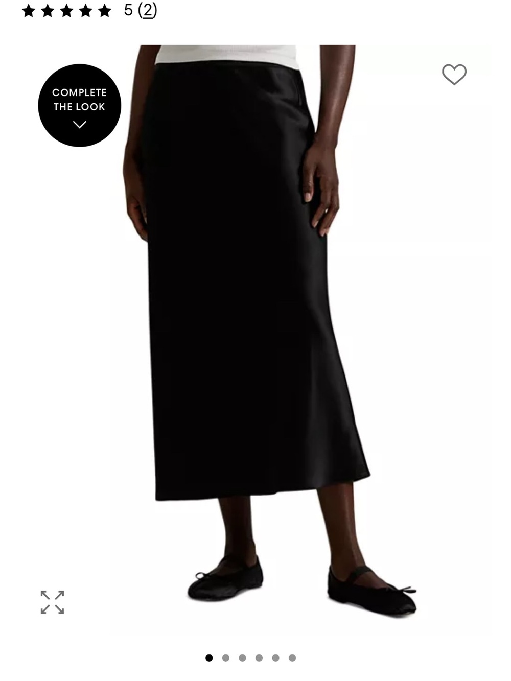 Lauren Ralph Lauren Black Satin Midi Slip Skirt